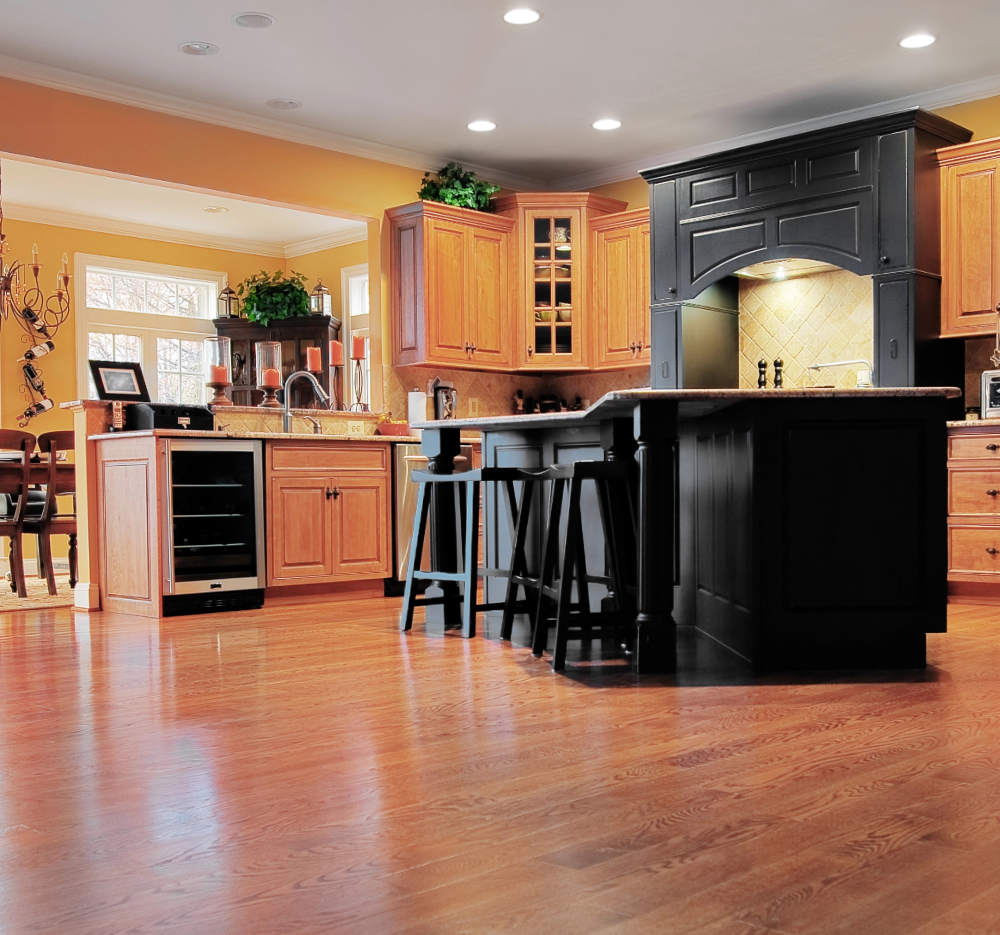 Hard wood floors in kitchen